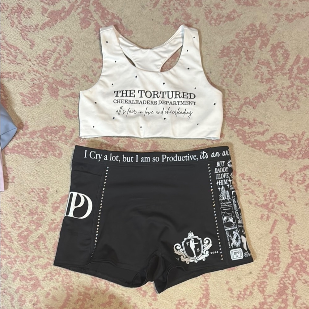 Black and White Taylor Swift Themed Top and Shorts Set
